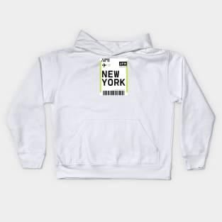 New York Mini Boarding Pass Kids Hoodie